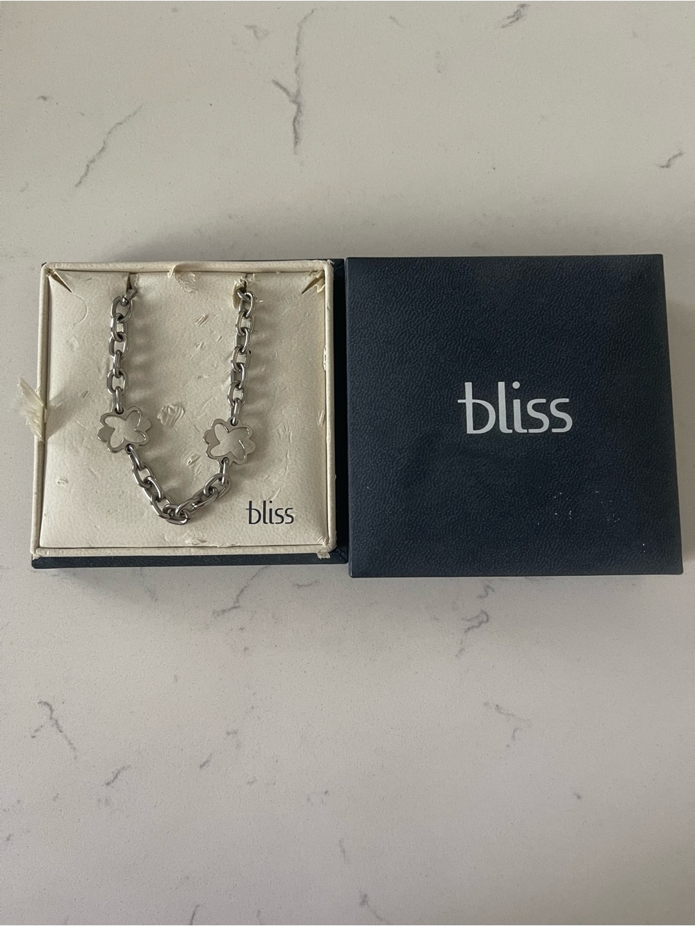 Bliss Silver-Tone necklace with Clover Charms